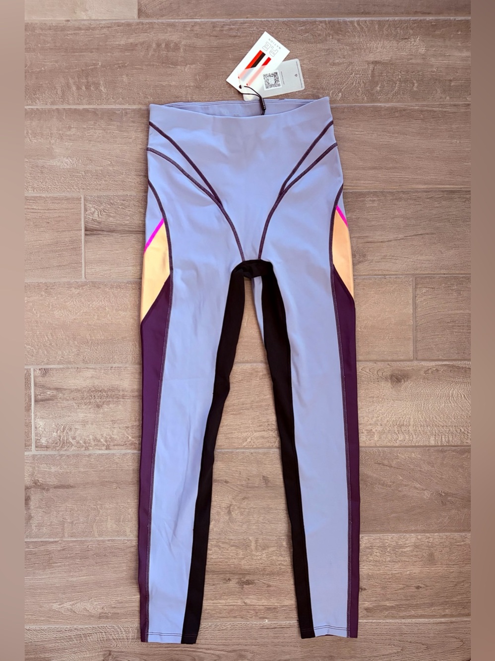 P.E Nation Purple Lavender Black Colorblock Leggings